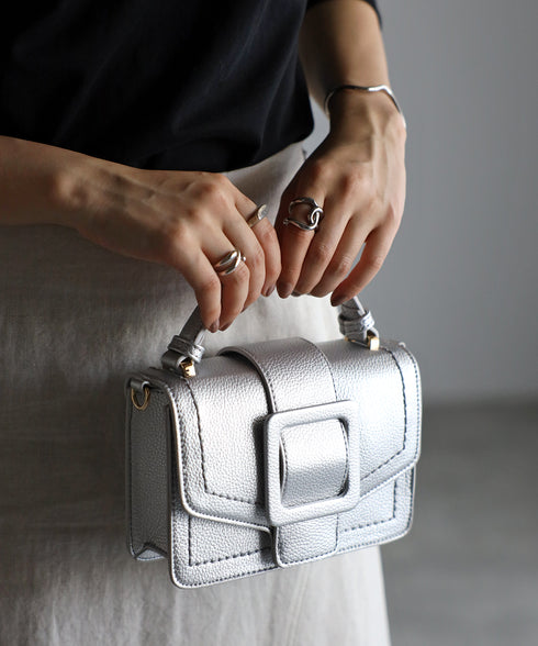 【雑誌掲載】2WAYスクエアバックルショルダーバッグ 12-1091